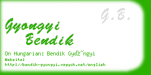 gyongyi bendik business card